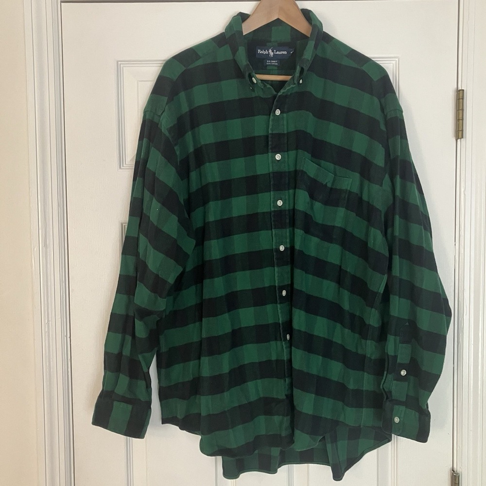 Vintage Polo Ralph Lauren Big Shirt Mens XL Buffalo Check Flannel Utility Gorp - Picture 3 of 8